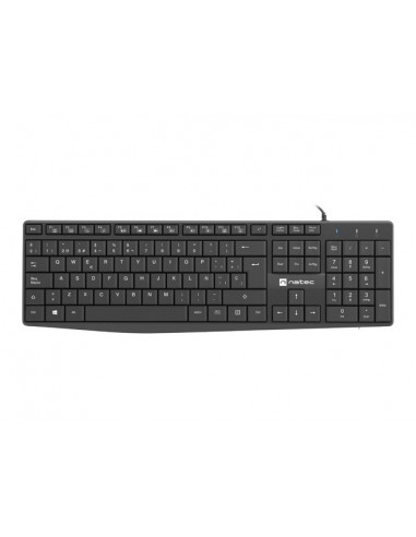 Natec Nautilus Teclado-Multimedia USB - 106 Teclas Membrana - Resistente a Salpicaduras - Color Negro