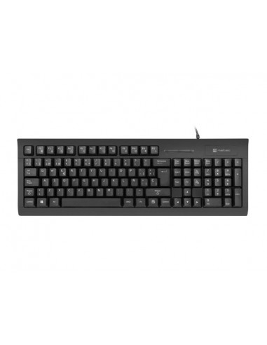 Natec Moray Teclado con Lector Smart ID - 105 Teclas - Cable 1 5 mtrs - Color Negro