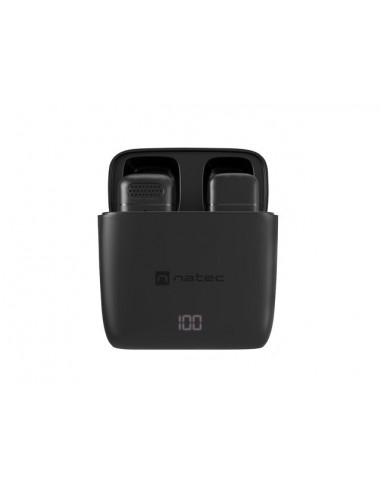 Natec Hopper Lavalier Microfono Inalambrico Conector USB-C - Alta Sensibilidad - Frecuencia Hasta 48 kHz