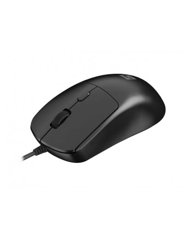 Natec Hawk 2 Raton Laser Ergonomico - 2400 dpi - Cable de 1 8 mtrs - 4 Botones - Color Negro