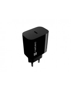 Natec Ribera Cargador de Pared 20W - 1xUSB-C - Carga Rapida - Color Negro