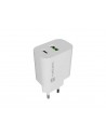 Natec Ribera Cargador de Pared 20W - 1xUSB-A-1xUSB-C - Carga Rapida - 2 Dispositivos Simultaneos - Color Blanco