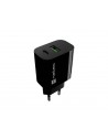 Natec Ribera Cargador de Pared 20W - 1xUSB-A-1xUSB-C - Carga Rapida - 2 Dispositivos Simultaneos - Color Negro