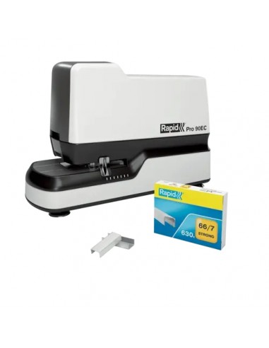Rapid Pro 90EC Grapadora Electrica - Grapa hasta 50 Hojas - Usa Grapas NÂ 66 y NÂ 44 - Grapado Cerrado - Ajuste