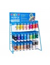 Carioca Expositor con 144 Tubos de Pintura Acrilica de 75ml - Colores Brillantes Resistentes a la Luz - Colores Surtidos