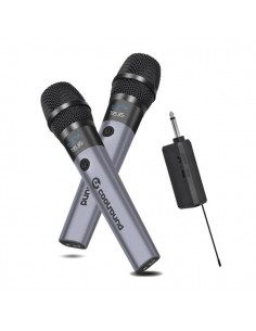 Coolsound CS0287 Pack 2 Microfono Inalambrico UHF - Autonomia Hasta 6 Horas - Receptor Incluido - Emparejamiento Automatico -