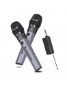 Coolsound CS0287 Pack 2 Microfono Inalambrico UHF - Autonomia Hasta 6 Horas - Receptor Incluido - Emparejamiento Automatico -