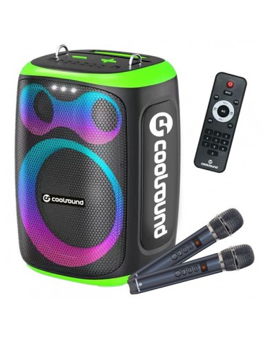 Coolsound Blast Altavoz Karaoke - 8" - 60W RMS - Iluminacion RGB - Bluetooth-USB-Tarjeta TF y Auxiliar - 2 Microfonos