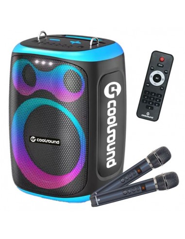Coolsound Blast Altavoz Karaoke - 8" - 60W RMS - Iluminacion RGB - Bluetooth-USB-Tarjeta TF y Auxiliar - 2 Microfonos