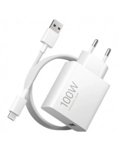 Xiaomi 100W Cargador GAN de Pared para Smartphone USB-A 100W-Cable - Identificacion Inteligente de Dispositivos - Color