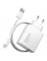 Xiaomi 100W Cargador GAN de Pared para Smartphone USB-A 100W-Cable - Identificacion Inteligente de Dispositivos - Color