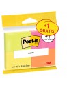 Post-It Pack de 4 Blocs de 100 Notas Adhesivas Reposicionables - Colores Neon - 38x51mm - Promocion 3 Blocs-1 Gratis -