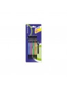Bismark Pack con 6 Portaminas 0.7mm HB con Goma-1 Cajita de Minas - Punta Retractil - Cuerpos de Colores Surtidos