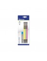 Bismark Pack con 3 Portaminas 0.7mm HB-1 Cajita de Minas - Punta Retractil - Cuerpos de Colores Neon Surtidos