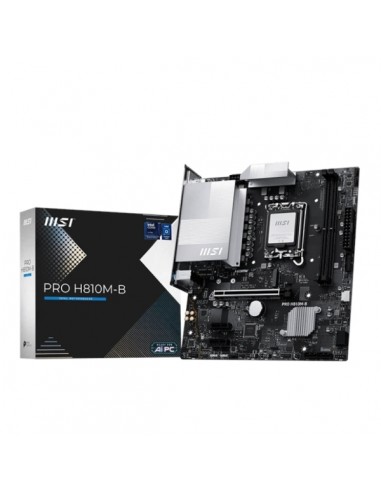 MSI PRO H810M-B Placa Base Intel 1851 2x DDR5-M2-4x Sata III-PCIe-5.0-USB 2.0-5G-RJ-45-HDMI-DisplayPort-MicroATX