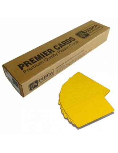 Zebra Pack de 500 Tarjetas de PVC Originales Imprimibles Amarillas 30mil - 104523-131