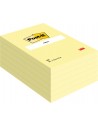 Post-It Pack de 6 Blocs de 100 Notas Adhesivas Reposicionables - Forma Rectangular - 101x152mm - Color Amarillo Claro