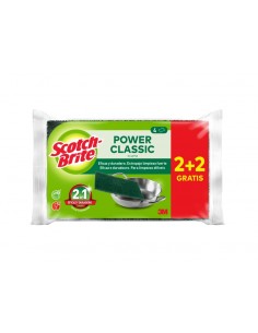 Scotch-Brite Classic Pack de 4 Estropajos de Cocina - Promocion 2-2 Gratis - Color Verde Oscuro