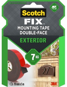 Scotch-Fix Cinta de Montaje de Doble Cara para Exteriores - 19mm x 10m - Color Negro