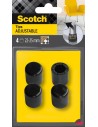 Scotch Pack de 4 Conteras Ajustables - Diametro de 22-25mm - Color Negro