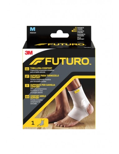 Futuro Comfort Tobillera - Talla M (31.8 - 38.1cm) - Transpirable - Elastico - Color Gris