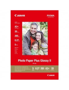 Canon PP-201 Papel Fotografico Plus Glossy II A3-32.9x42.3cm Brillo 265gr 20 Hojas