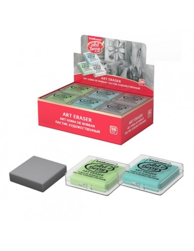 ErichKrause ArtBerry Expositor con 18 Gomas de Borrar - Estructura Maleable - Presentada en Caja de Plastico - Colores