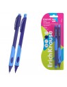 ErichKrause Pack de Boligrafo Retractil y Portaminas - Punta de 0.5mm - Mina de 2mm HB - Zona de Agarre Triangular - Capuchon