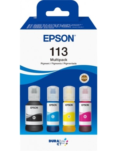 Epson 113 Pack de 4 Botellas de Tinta Pigmentada Originales - C13T06B640