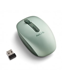 NGS Fog Dual Raton Inalambrico 1600 dpi - Bluetooth 5.2 y 2.4 GHz - 3 Botones - Silencioso - Color Verde