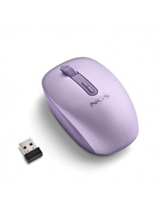 NGS Fog Dual Raton Inalambrico 1600 dpi - Bluetooth 5.2 y 2.4 GHz - 3 Botones - Silencioso - Color Purpura