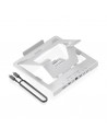 Aisens ASUC-7P045-GR Soporte para Portatil hasta 16" - Regulable en Altura - Antideslizante - Plegable - USB-C Docking 7 en 1