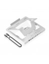 Aisens ASUC-7P046-GR Soporte para Portatil hasta 16" - Regulable en Altura - Antideslizante - Plegable - USB-C Docking 7 en 1
