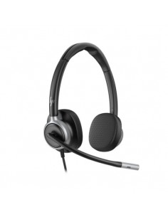 HP Poly Mission 625 Auriculares con Microfono - Almohadillas Polipiel Acolchadas - Controles en Cable
