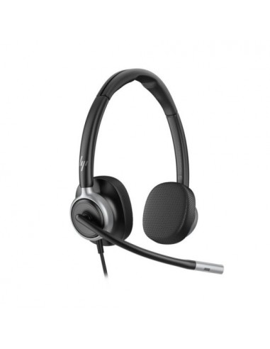 HP Poly Mission 625 Auriculares con Microfono - Almohadillas Polipiel Acolchadas - Controles en Cable