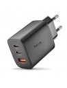 NGS ERA 65W Cargador de Pared Ultrarrapido GaN - 2 USB-C y 1 USB-A - Color Negro