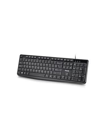 NGS Funky V4 Teclado USB - 12 Teclas Multimedia FN - Teclas de Membrana Silenciosas - Diseno Resistente a Salpicaduras con