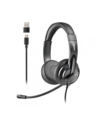 NGS VOX605-C Auriculares USB-C con Microfono - Microfono Regulable y Flexible - Almohadillas y Diadema Acolchadas - Diadema