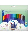 Staedtler Triplus Color 323 Pack de 20 Rotuladores - Trazo 1mm Aprox - Tinta Antisecado - Capuchon Ventilado - Colores