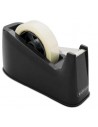 Rapesco Portarollos para Cinta Adhesiva 25mmx66m - Base de Goma Antideslizante - Cinta no Incluida - Color Negro