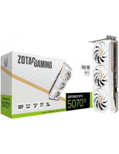 Zotac GeForce RTX 5070 TI-Tarjeta Grafica SOLID CORE OC 16GB WHITE GDDR7 HDMI-DP