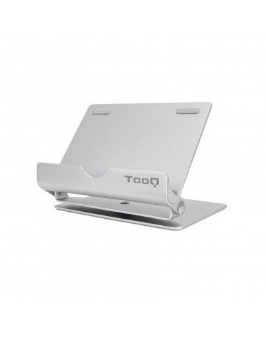 Tooq Soporte de Sobremesa para Tablet hasta 10" - Inclinable y Giratorio - Base Antideslizante - Color Plata