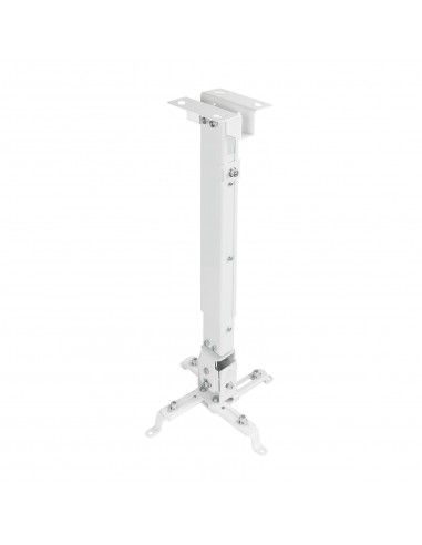 Tooq Soporte Universal de Techo para Proyector - Inclinable y Giratorio - Peso Max 20Kg - Color Blanco