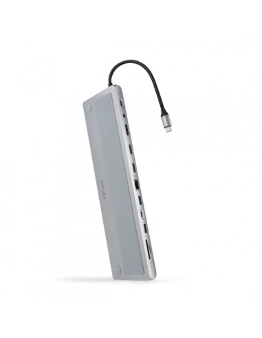 Nanocable HUB USB-C 11 en 1 - Conversor USB-C 3.1 a 3 x USB-A 3.0-USB-C-USB-C 2 PD 100W-2 x HDMI 4K60Hz-Displayport