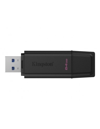 Kingston DataTraveler Exodia Memoria USB 64GB - USB 3.2 Gen 1 - Con Tapa - Enganche para Llavero - Color Negro (Pendrive)