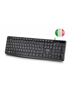 NGS Funky V4 Teclado USB - QWERTY Portugues - 12 Teclas Multimedia - Teclas de Membrana Silenciosas - Inclinacion Ajustable -