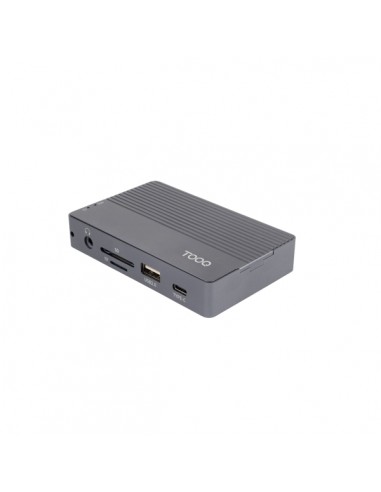 Tooq TQE-2242G Caja Externa M.2 NVME PCIe USB3.1 Gen2 Aluminio - Color Gris-Dock 10 en 1 - 1xHDMI 2.0 4K@60Hz-1xRJ45