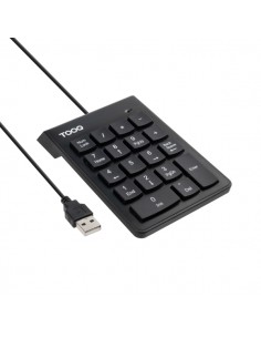 Tooq TQK-2001-B Teclado Numerico - Cable USB-A de 1.3m - Color Negro