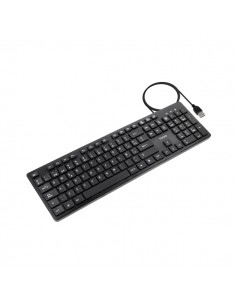 Tooq TQK-2003-B Teclado USB - Teclas Silenciosas - Cable 1.35m - Disposicion QWERTY ES - Color Negro