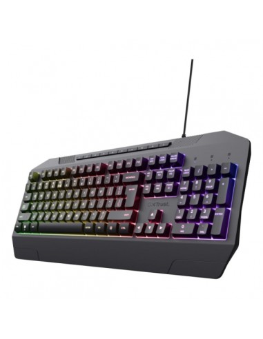 Trust Gaming GXT 836 Evocx Teclado Gaming USB - 12 Teclas Multimedia - Antighosting - Iluminacion LED - Color Negro